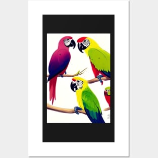 PARROTS POSING FOR THE ARTIST Posters and Art